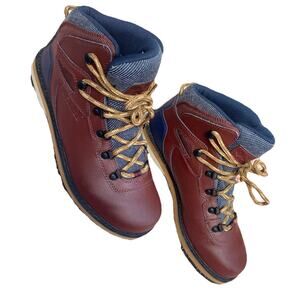 COLUMBIA YM0379-259 Mens 8.5 Big Ridge Boots Mixed Media Burgundy Blue Hiking